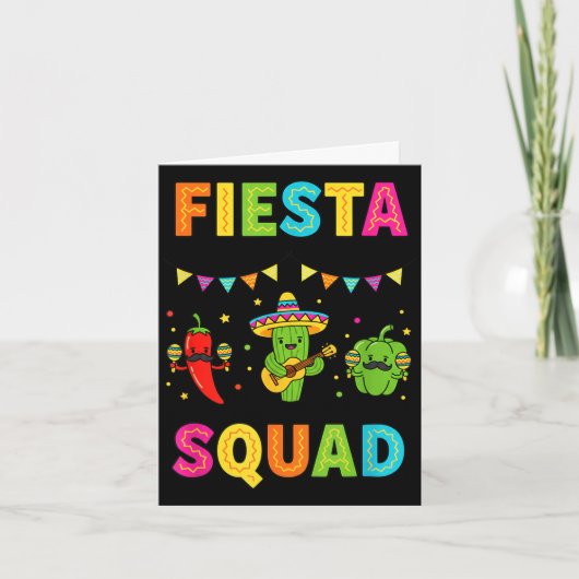Fiesta squad schattige cactus peper bell pepper ki kaart (Voorkant)