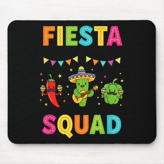 Fiesta squad schattige cactus peper bell pepper ki muismat (Voorkant)