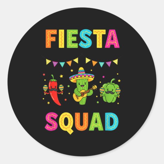 Fiesta squad schattige cactus peper paprika kids ronde sticker (Voorkant)
