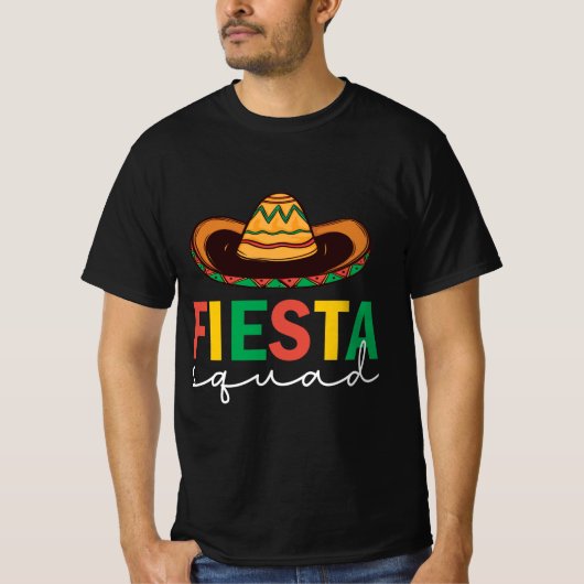Fiesta Squad Sombrero Design T-shirt (Voorkant)