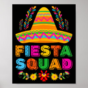 Fiesta Squad Tacos Mexicaanse partij Fiesta Squad Poster