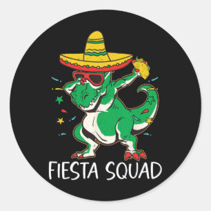Fiesta Squad voor Jongen Mexicaanse Partij Cinco d Ronde Sticker
