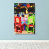 FIESTA STOELEN 16x24 Canvas Afdruk (Insitu (Houten vloer))