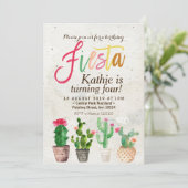 Fiesta Succulent Birthday Invitation Kaart (Staand voorkant)