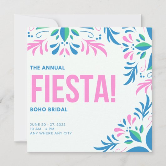 Fiesta Succulent Boho Bridal Brunch Kaart (Voorkant)