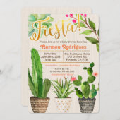 Fiesta Succulent Cactus Baby shower Uitnodiging (Voorkant / Achterkant)