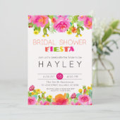 Fiesta Succulent Floral Waterverf Vrijgezellenfees Kaart (Staand voorkant)