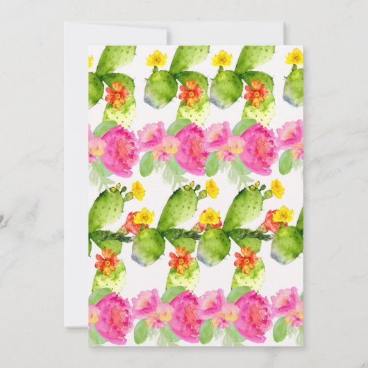 Fiesta Succulent Floral Waterverf Vrijgezellenfees Kaart (Achterkant)