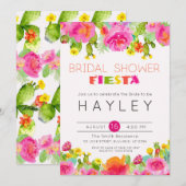 Fiesta Succulent Floral Waterverf Vrijgezellenfees Kaart (Voorkant / Achterkant)