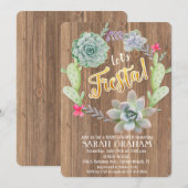Fiesta Succulent Wreath Baby shower Uitnodiging (Voorkant / Achterkant)