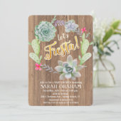 Fiesta Succulent Wreath Baby shower Uitnodiging (Staand voorkant)