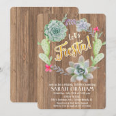 Fiesta Succulent Wreath Bridal Shower Uitnodiging (Voorkant / Achterkant)