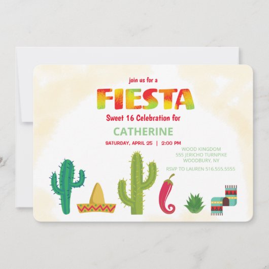 Fiesta Sweet 16 Celebration Kaart (Voorkant)