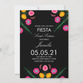 Fiesta Sweet 16 Mexicaanse Floral Butterflies Kaart (Voorkant)