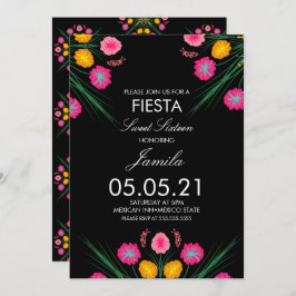 Fiesta Sweet 16 Mexicaanse Floral Butterflies Kaart
