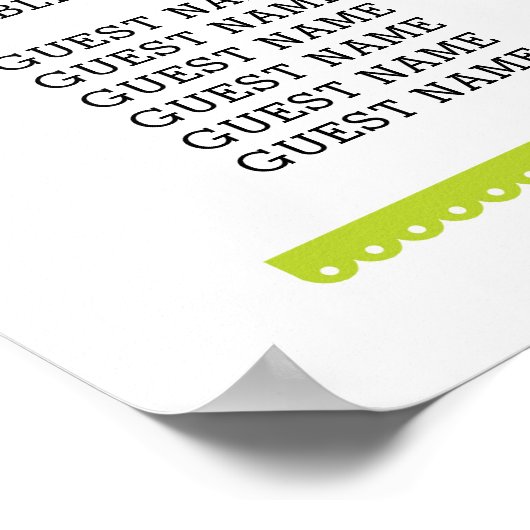 Fiesta Table Plan Weddendag Poster Zitplaatsen (Hoek)