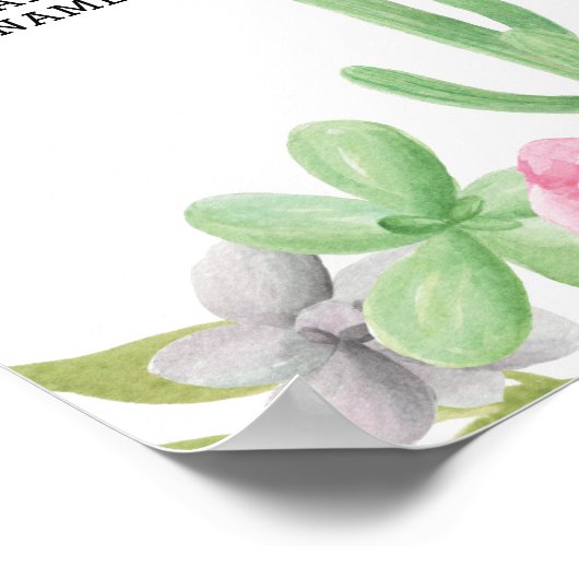 Fiesta Table Plan Wedding Poster 8 Zitscactus (Hoek)