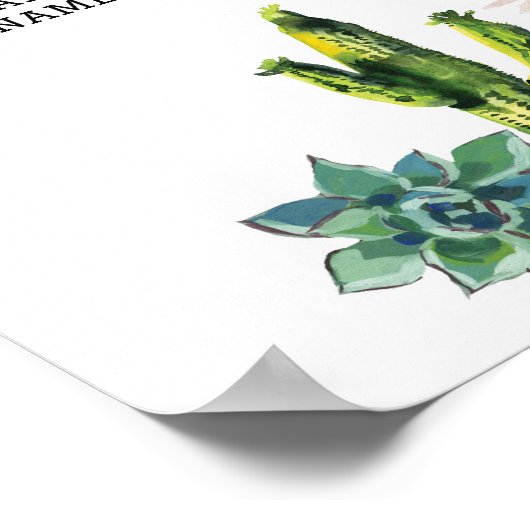 Fiesta Table Plan Wedding Poster 8 Zitscactus (Hoek)