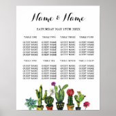 Fiesta Table Plan Wedding Poster 8 Zitscactus (Voorkant)