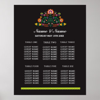 Fiesta Table Weddendag Poster Zetel Plan