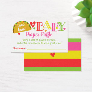 Fiesta Taco Baby Meisje Douche Luier Raffle Kaart