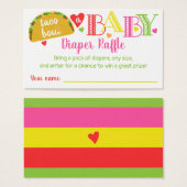 Fiesta Taco Baby Meisje Douche Luier Raffle Kaart (Voorkant /achterkant)