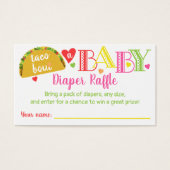 Fiesta Taco Baby Meisje Douche Luier Raffle Kaart (Voorkant)
