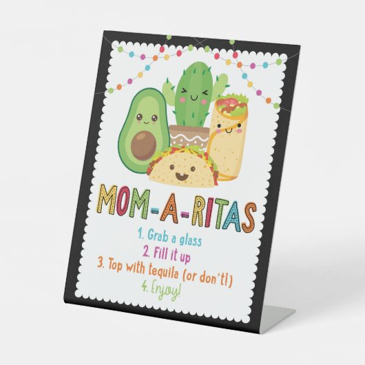 Fiesta Taco Baby shower Ma A Rita Sign Reclamebord Met Voetstuk (Voorkant)