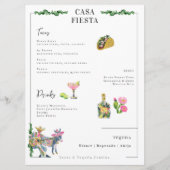 Fiesta Taco Bar Menu | Tequila Feest Menu (Voorkant)