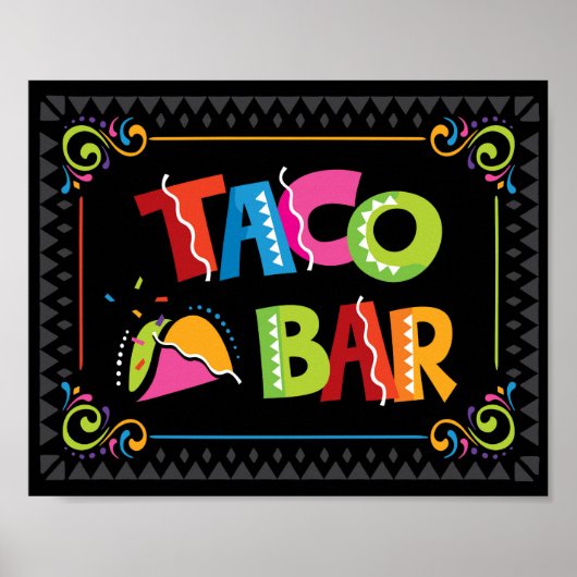 Fiesta TACO BAR Party Sign Print (Voorkant)