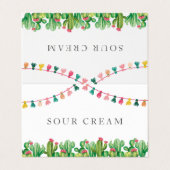 Fiesta taco bar party sign visitekaartje (Buitenkant ongevouwen)