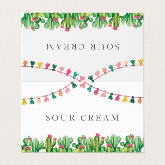 Fiesta taco bar party sign visitekaartje (Buitenkant ongevouwen)