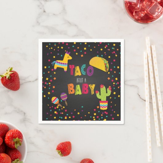 Fiesta Taco Bout a Baby Napkin - Baby shower Servet (Insitu)