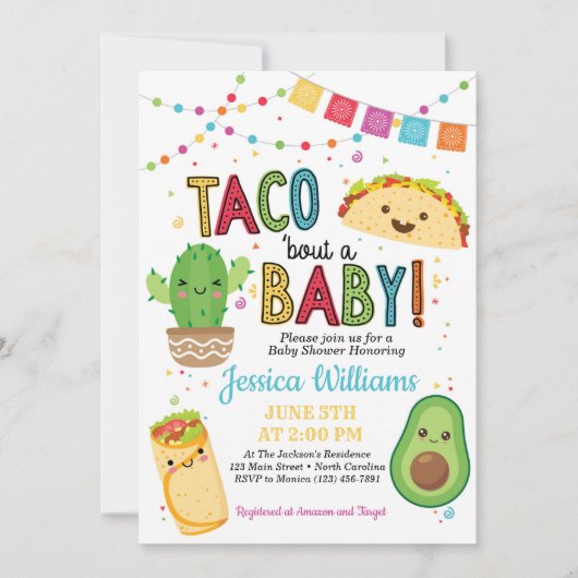 Fiesta Taco Bout A Baby shower Invitation Kaart (Voorkant)