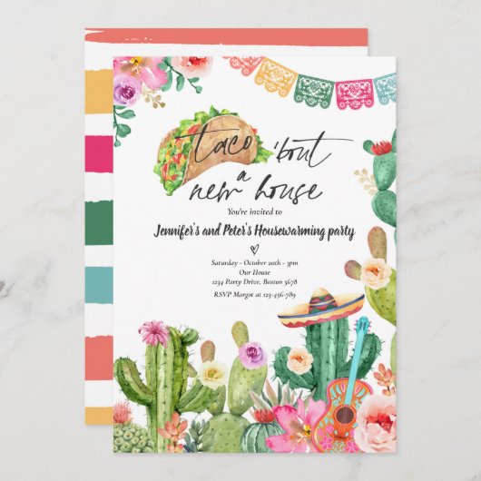Fiesta Taco 'Bout a New House Housewarming Party Kaart (Voorkant / Achterkant)
