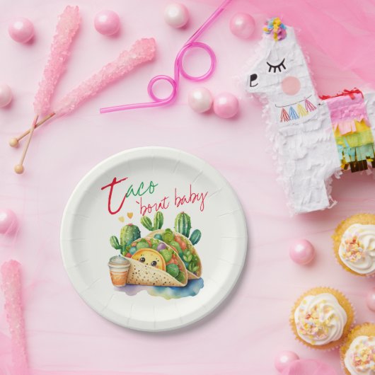 FIESTA Taco 'bout Baby Cute Tacos Baby Shower Papieren Bordje (Feest)