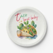 FIESTA Taco 'bout Baby Cute Tacos Baby Shower Papieren Bordje (Voorkant)