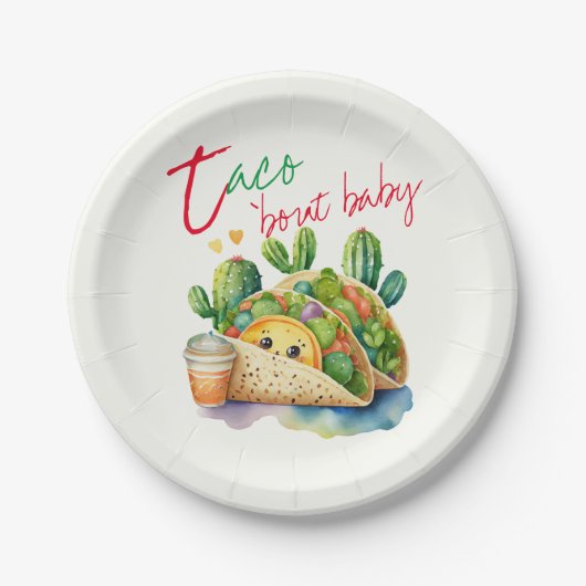 FIESTA Taco 'bout Baby Cute Tacos Baby Shower Papieren Bordje (Voorkant)
