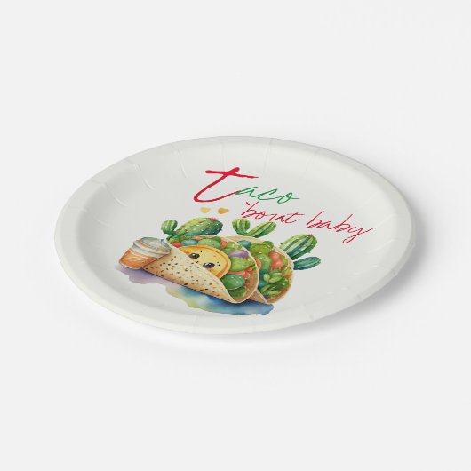 FIESTA Taco 'bout Baby Cute Tacos Baby Shower Papieren Bordje (Gekanteld)
