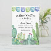 Fiesta Taco 'Bout Cactus Baby shower Kaart (Staand voorkant)