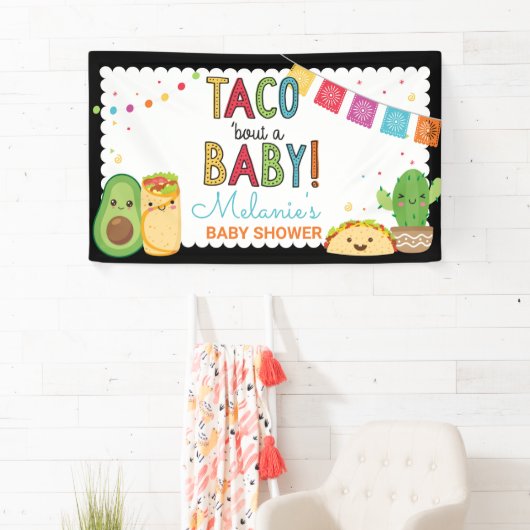 Fiesta Taco Bout' Een Baby Mexicaans Baby shower Spandoek (Insitu)