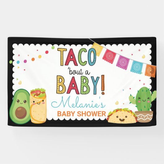 Fiesta Taco Bout' Een Baby Mexicaans Baby shower Spandoek (Horizontaal)
