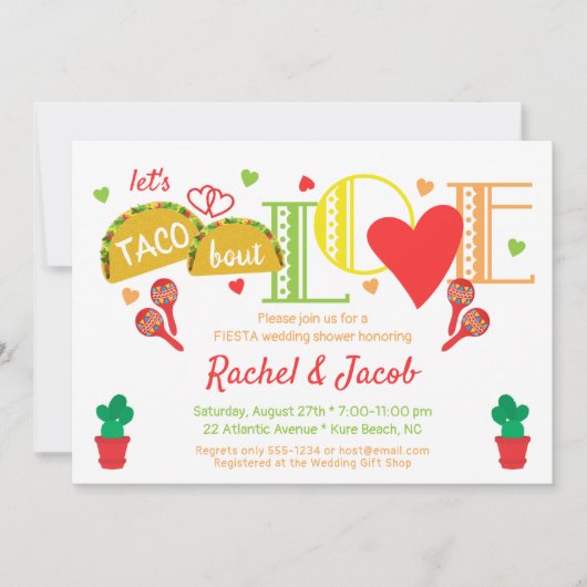 Fiesta Taco Bout Love Bridal Shower Uitnodiging (Voorkant)