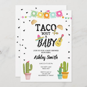 Fiesta Taco Bout Love Cactus Black Baby shower Kaart
