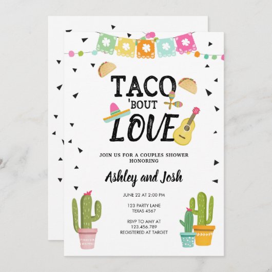 Fiesta Taco Bout Love Cactus Couples Shower Kaart (Voorkant / Achterkant)