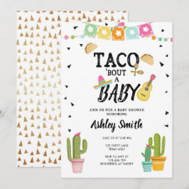 Fiesta Taco Bout Love Cactus Gold Baby shower Kaart