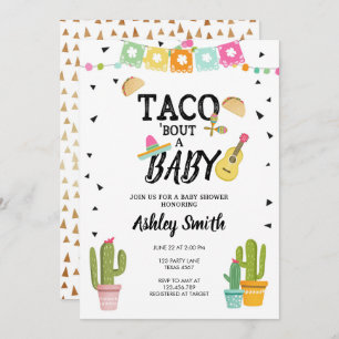 Fiesta Taco Bout Love Cactus Gold Baby shower Kaart