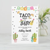 Fiesta Taco Bout Love Cactus Zwart Baby shower Kaart (Staand voorkant)