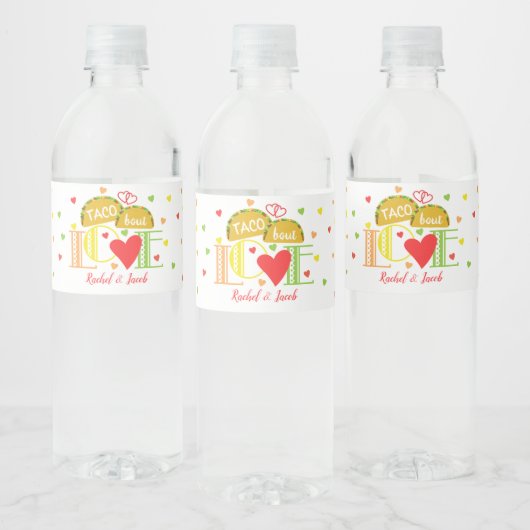 Fiesta Taco Bout Love Colorful Engagement Party Waterfles Etiket (Flessen)