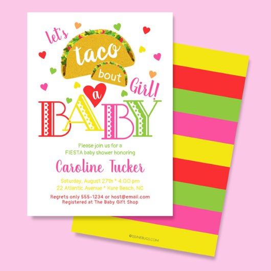 Fiesta Taco Bout of Baby Girl Shower Kaart